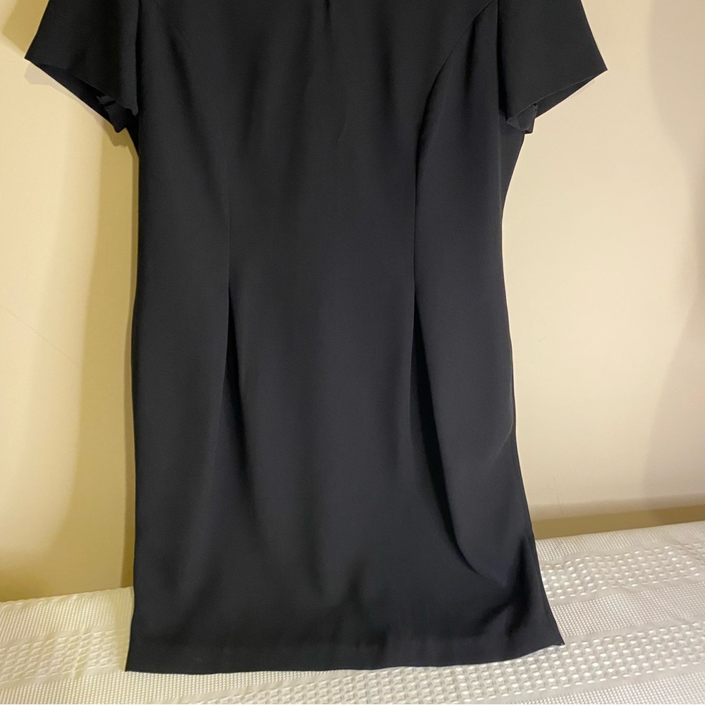 Debra Michaels dress size 14P black with pleats in front slit in back